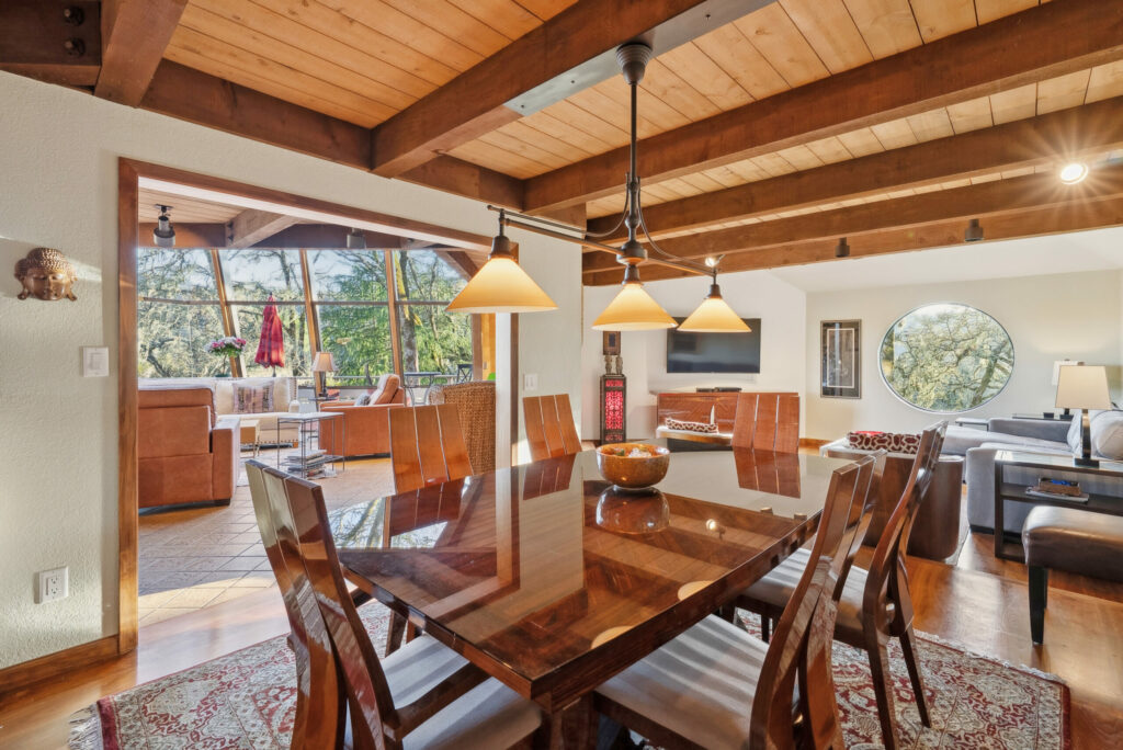 Dining room in the geometric house. (Open Homes Photography)