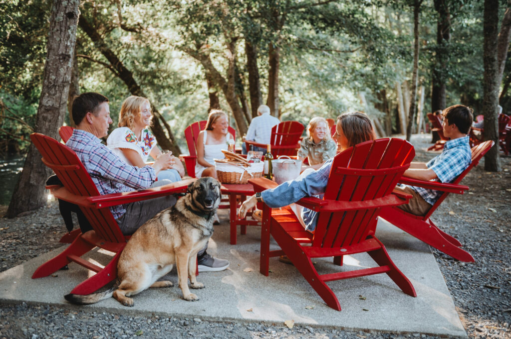 At Aesthete Winery & Farm in Healdsburg, make a reservation in the Creekside Lounge with its individual, private spaces furnished with Adirondack chairs overlooking the banks of Dry Creek. The open-air retreat is perfect for a picnic, or upscale snacks from the tasting room. (Courtesy of Aesthete Winery & Farm)