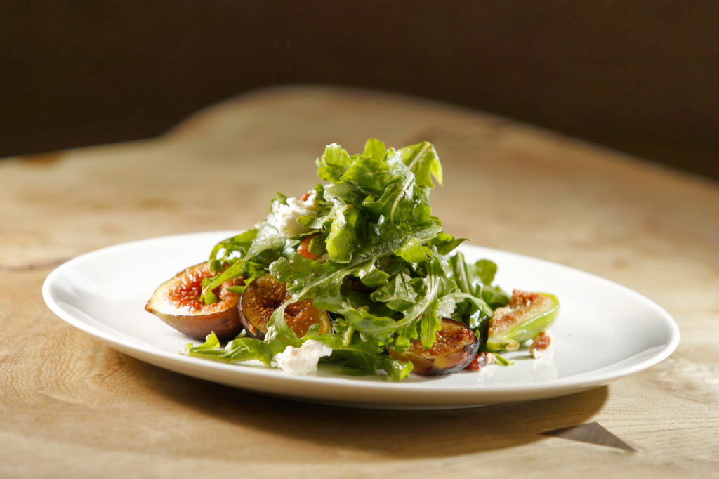 Fig and arugula salad at the Girl & the Fig in Sonoma. (Alvin Jornada/The Press Democrat)