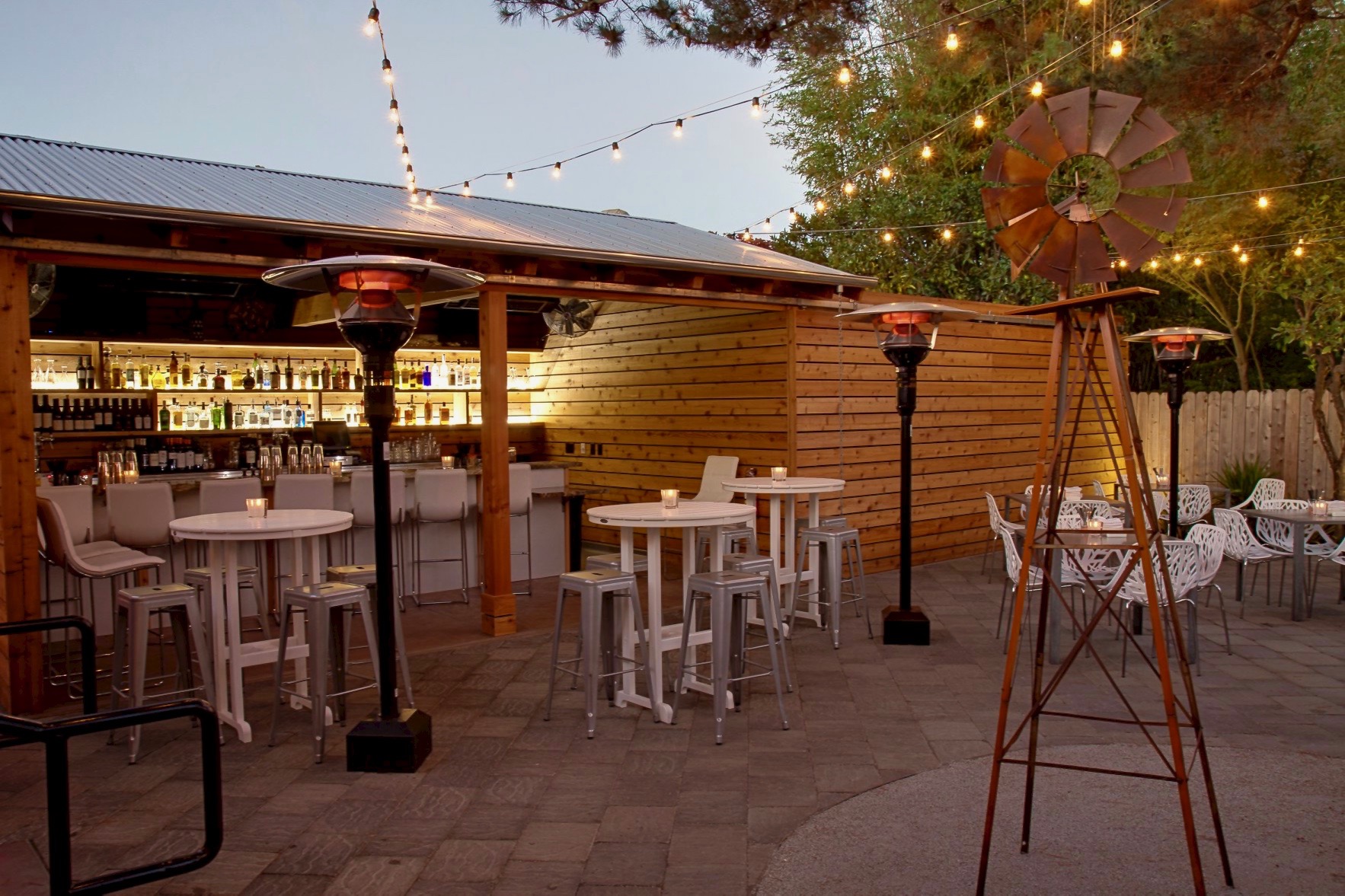 Outdoor dining area at Bravas Bar de Tapas