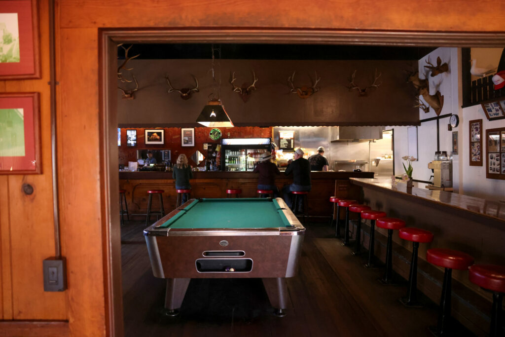 The pool table and bar inside Casino Bar & Grill in Bodega. (Beth Schlanker)