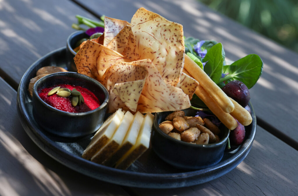 Local provisions plate included in the Sonoma Coast Journey experience at Flowers Vineyards & Winery near Healdsburg on Friday, July 25, 2025. (Christopher Chung/The Press Democrat)