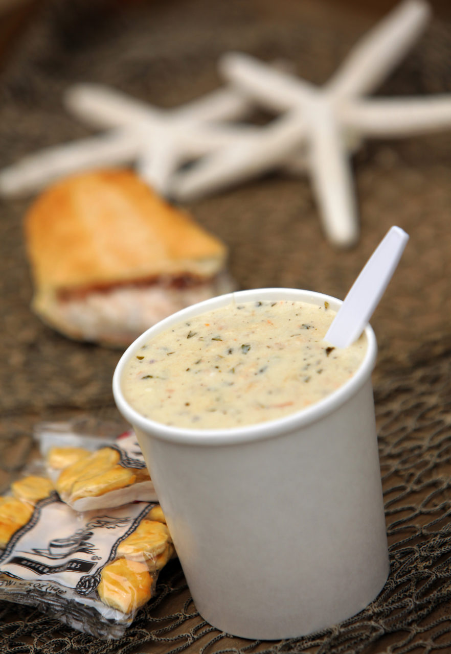 Head to Spud Point Crab Company and pick up delicious clam chowder, then eat it on a picnic blanket overlooking the ocean at Bodega Head. (John Burgess / Press Democrat)