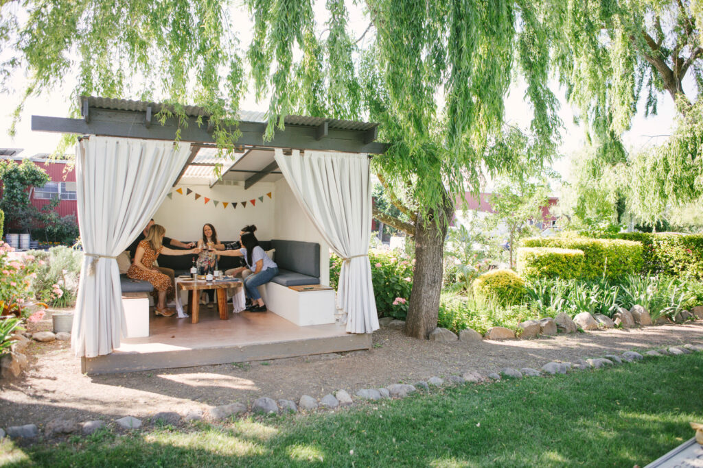At Cline Family Cellars in Sonoma, taste wine in a cabana overlooking the lavish gardens, the grand lawn and the pond. (Courtesy of Cline Family Cellars)