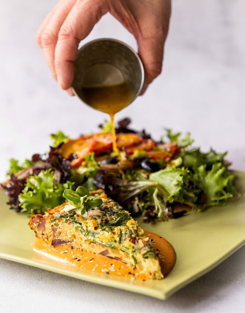Vegan Frittata with a Cozy Plum Salad with strawberries and blueberries from the Cozy Plum Bistro in Santa Rosa Wednesday, Jan. 18, 2023. (John Burgess/The Press Democrat)