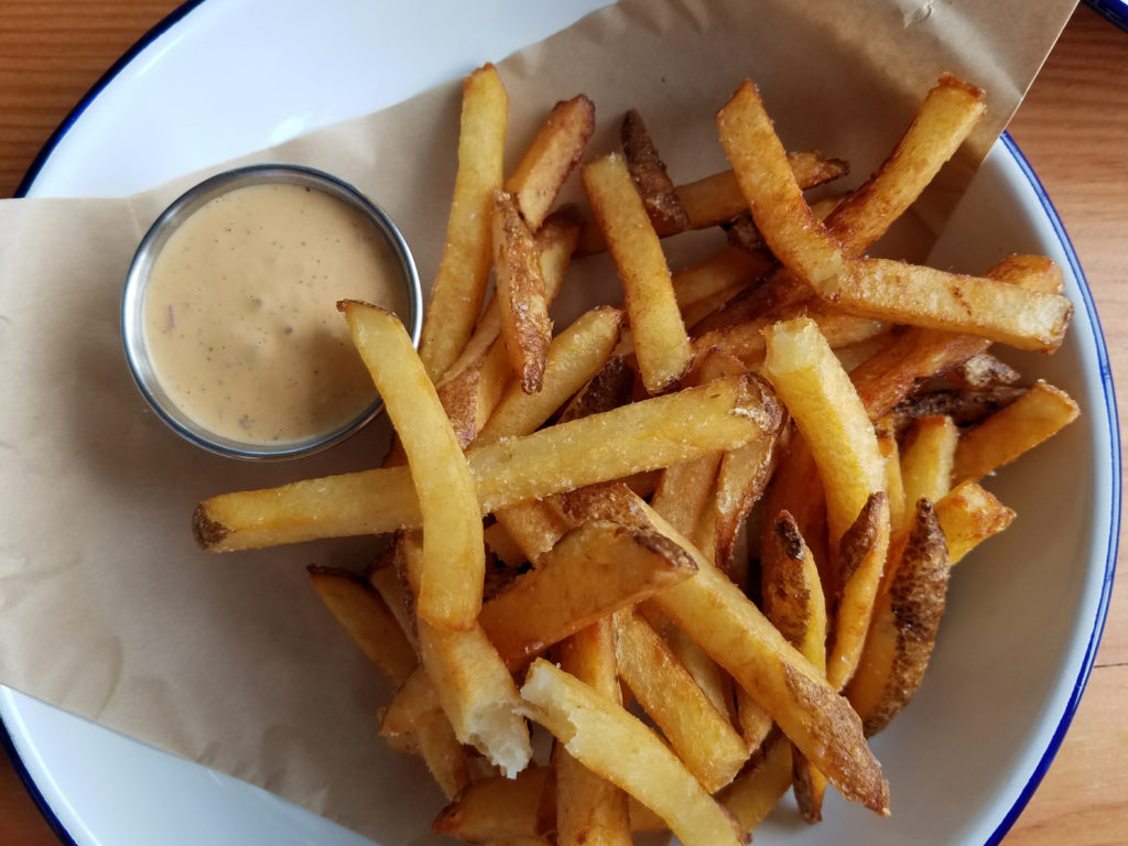 Hand cut, double fried french fries at Handline Restaurant in Sebastopol. (Heather Irwin/Sonoma Magazine)