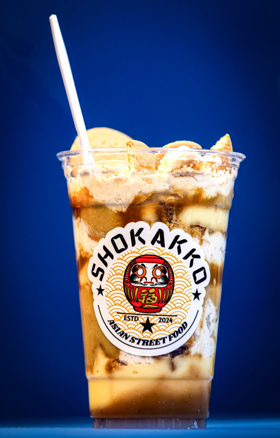 On a lucky night you can find specials like Miso Banana Pudding on the menu at Shokakko, an Asian street food truck Thursday Jan. 23, 2025 at Old Caz Beer in Rohnert Park. (John Burgess / The Press Democrat)