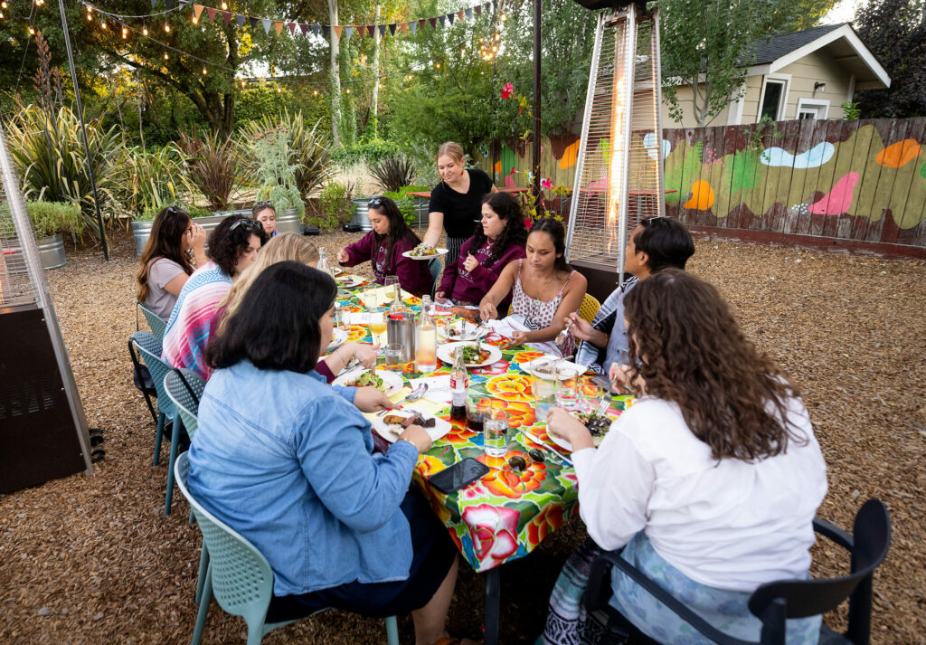 The Spinster Sisters garden patio 