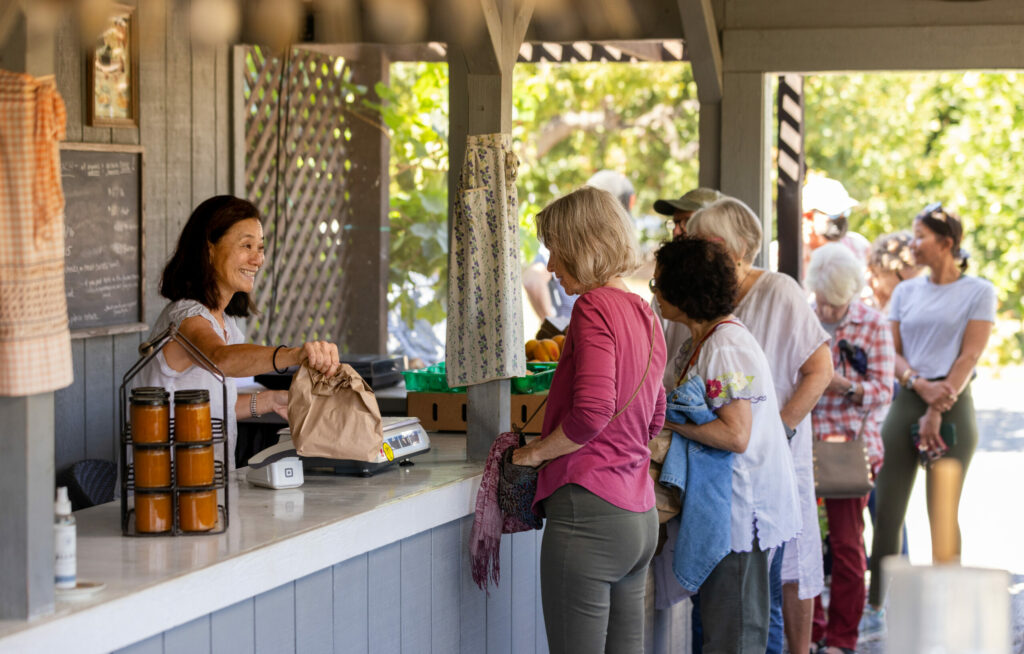 Dry Creek Peach and Produce farmstand with owner/farmer Gayle Sullivan