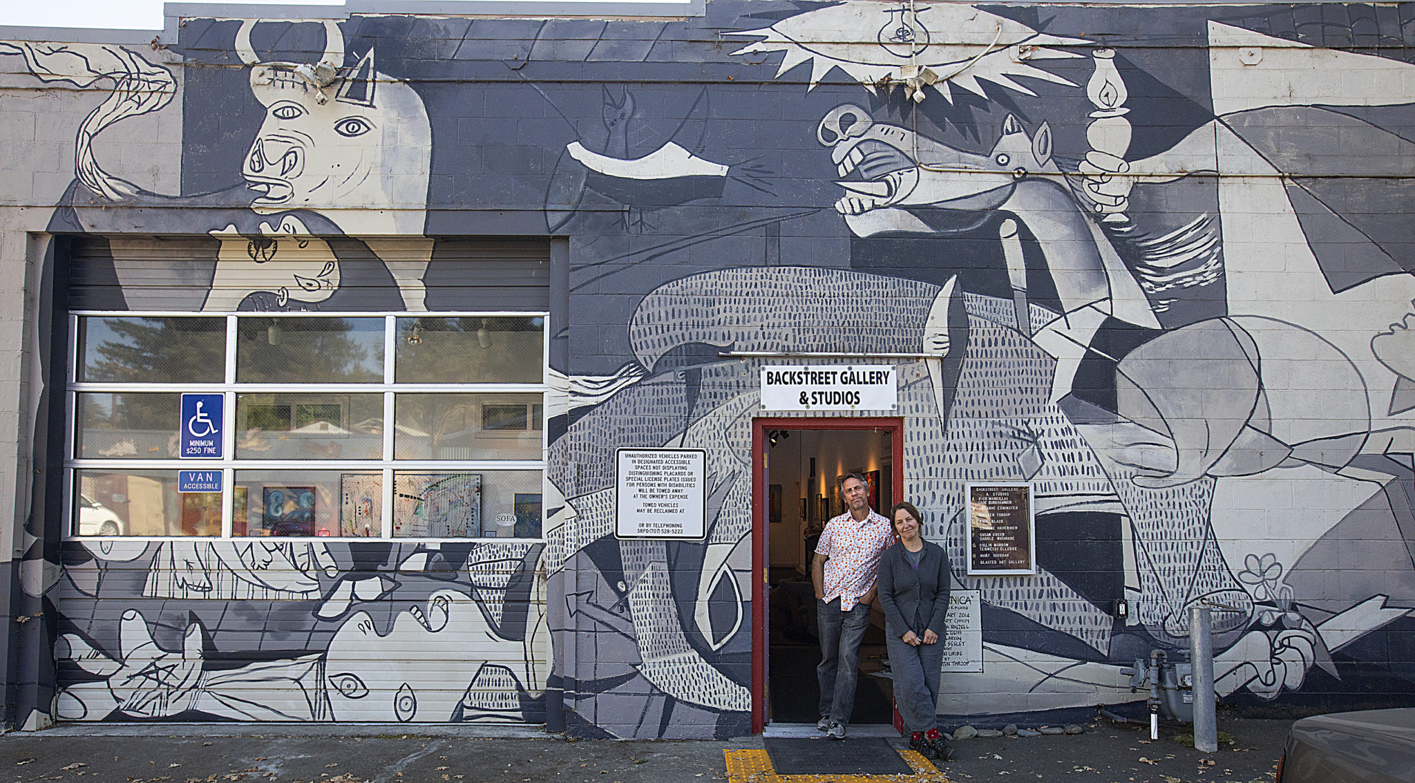 Imaginists Theater founders Amy Pinto and Brent Lindsay have bought the building that houses the theater and small artists studios in the South A district of Santa Rosa. (John Burgess/The Press Democrat)
