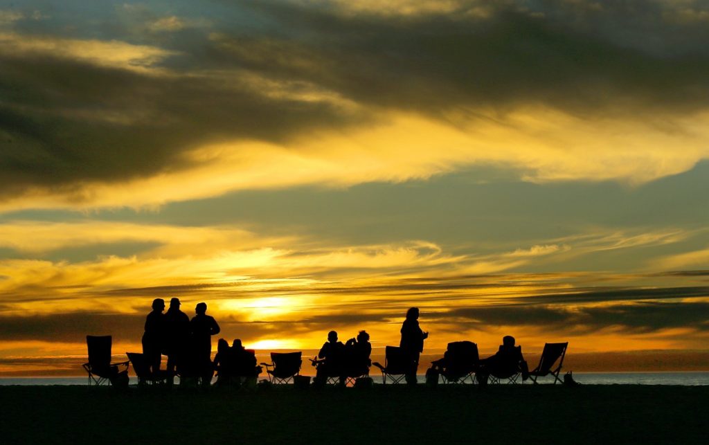 Sonoma County campers enjoy the sunset on the Sonoma Coast. (John Burgess)