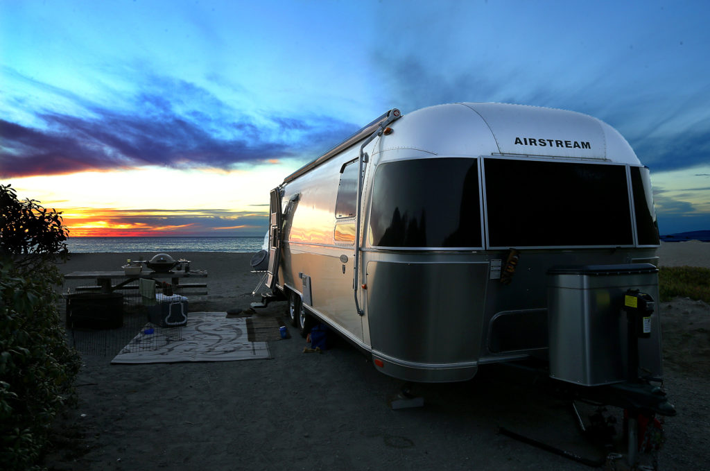 Camping at Wright's Beach Campground on the Sonoma Coast. (John Burgess / The Press Democrat)