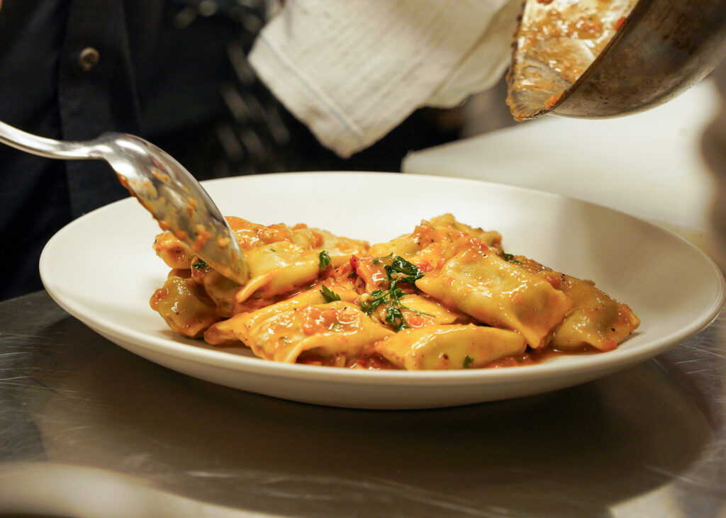 Short rib agnolotti pasta from Monti's in Santa Rosa
