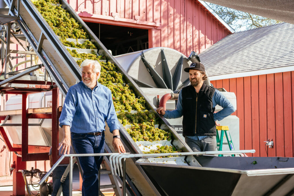 John Williams, left, and his son, Rory Williams, of Frog's Leap Winery in Rutherford. (Emma K Creative)