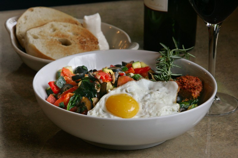 vegetable hash with eggs