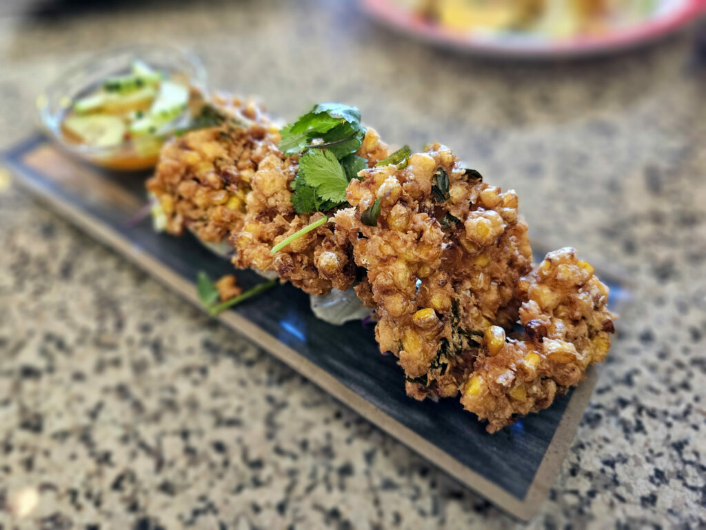 Corn fritters at Viethai Cuisine in Santa Rosa. (Heather Irwin/The Press Democrat)