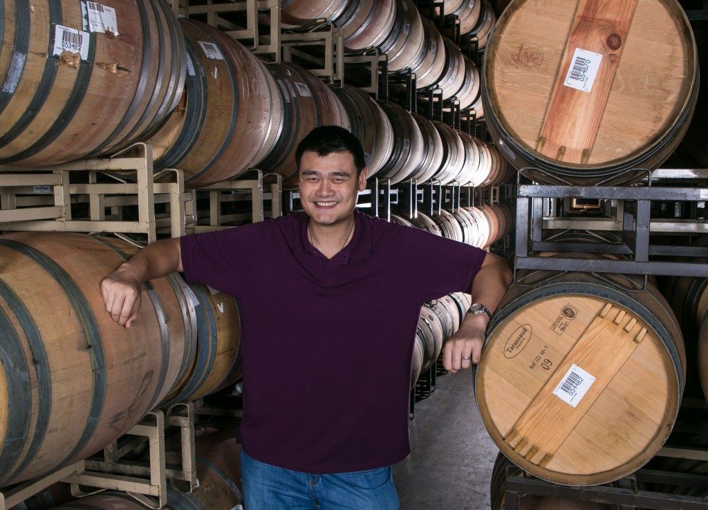 NBA All Star Yao Ming at his winery in Napa (Photo courtesy of Yao Family Wines)